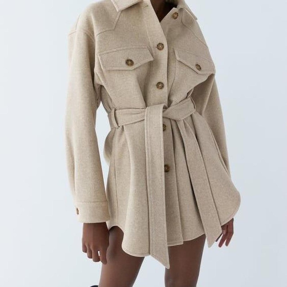 Women's Tan Belted Jacket